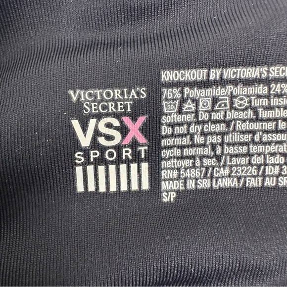 Victoria Secret size Small Knockout Paint Splatter Black Crop Leggings - Picture 7 of 10